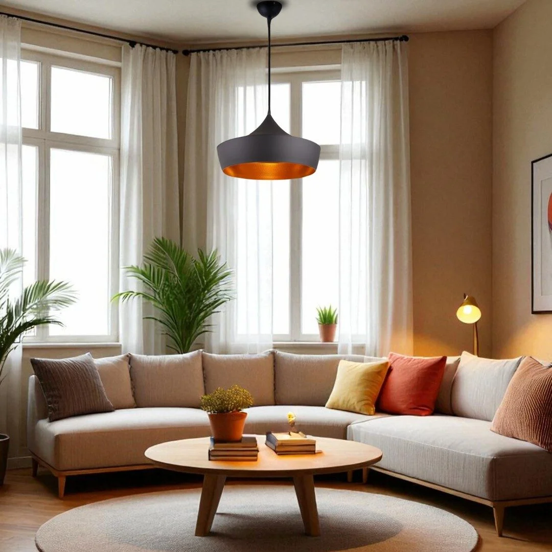 Aluminium hanglamp Tischka zwart en goud - nieuw