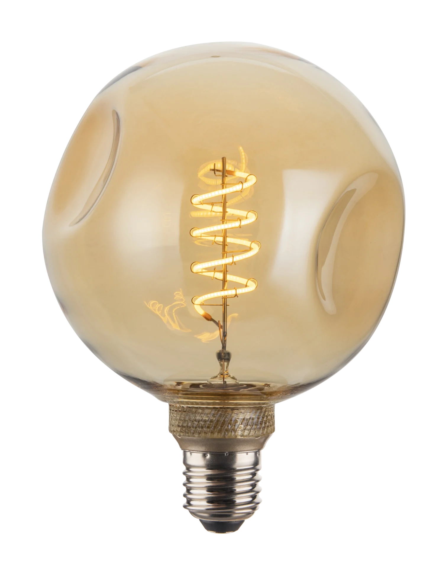 E27 dimbare LED filament lamp 009 spiraal 12,5 cm amber 2200K