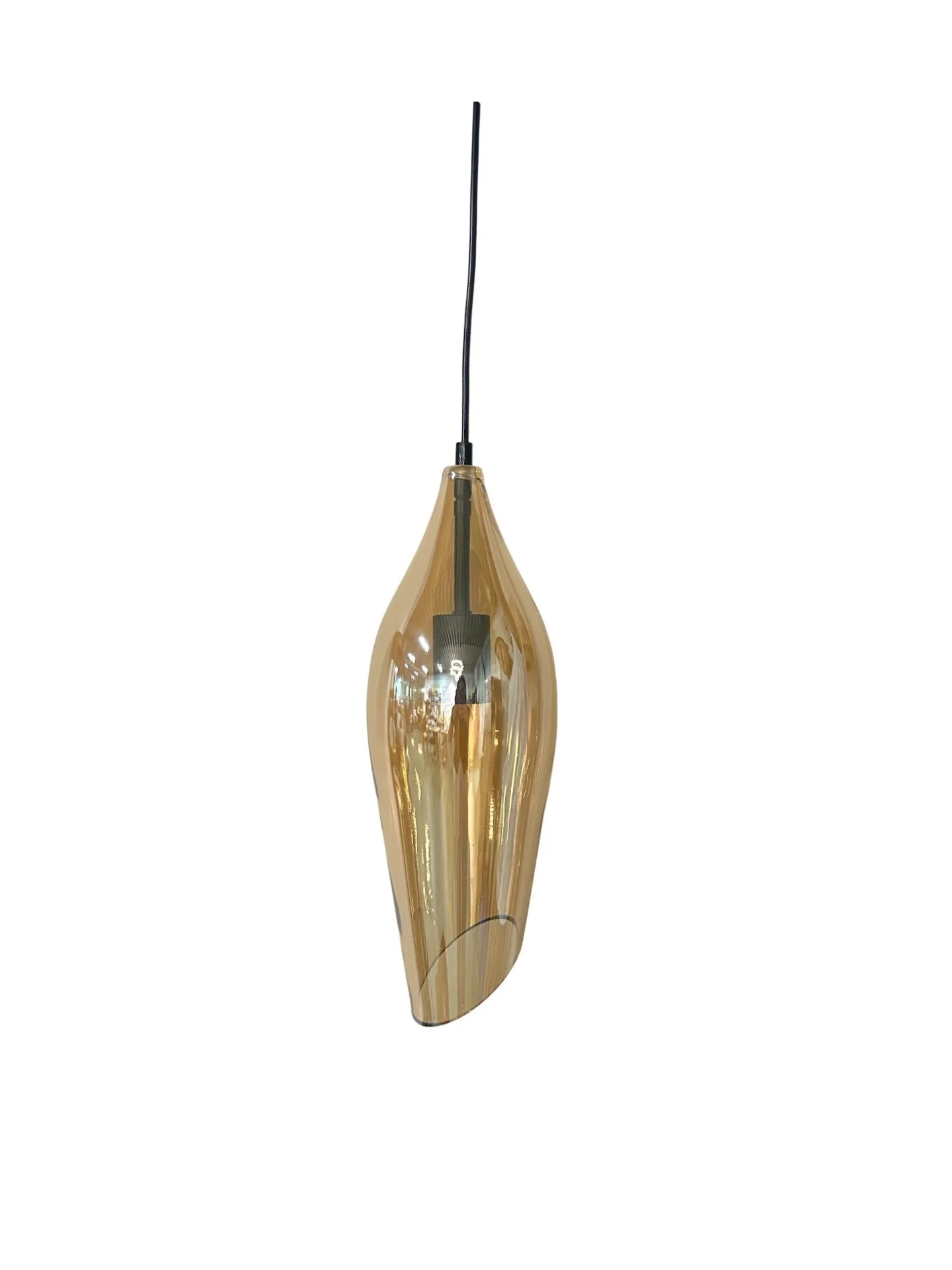 Glazen hanglamp Belezza cognac 40cm
