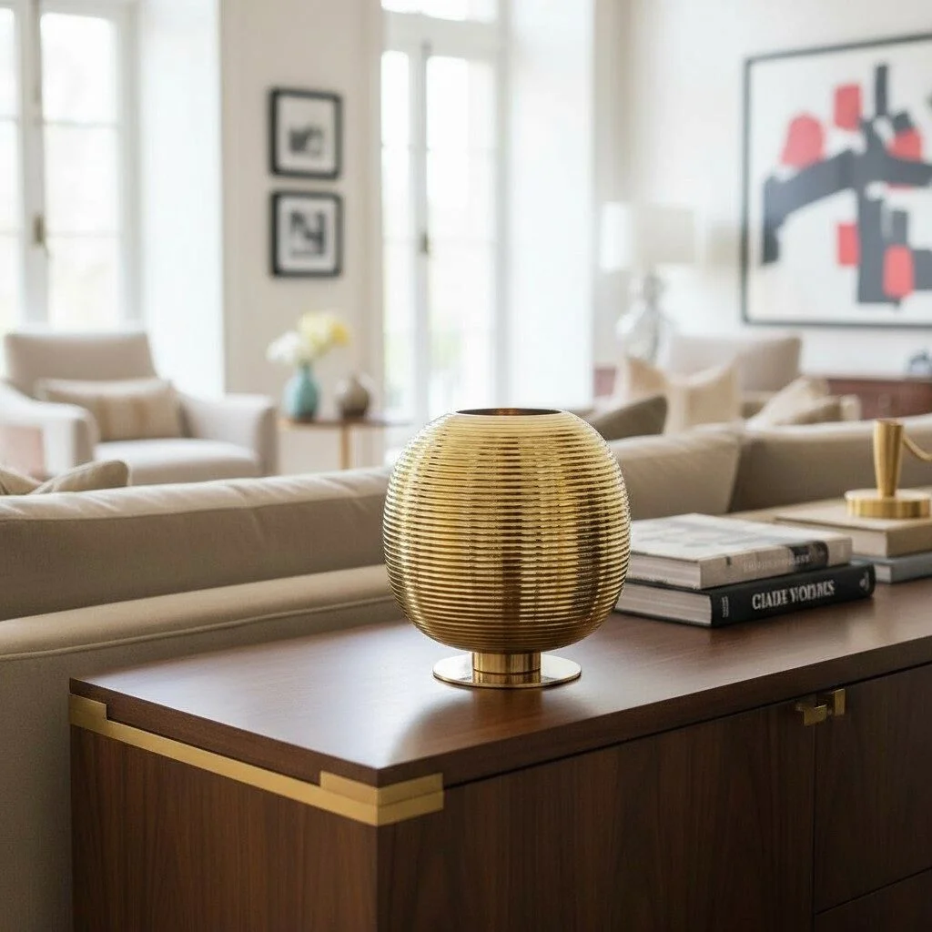 Glazen tafellamp Blizz goud