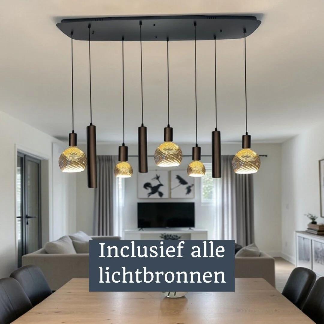 MM 88 Segula Twisted met Yora bruin Deens ovaal 120cm 8-lichts --