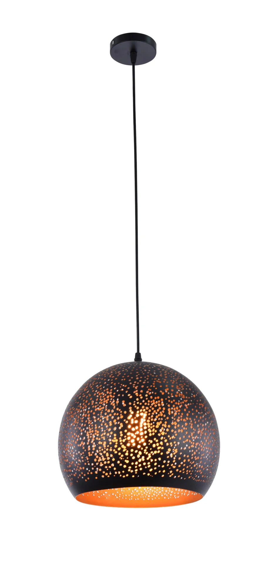 Metalen hanglamp Elin zwart en goud 28x28