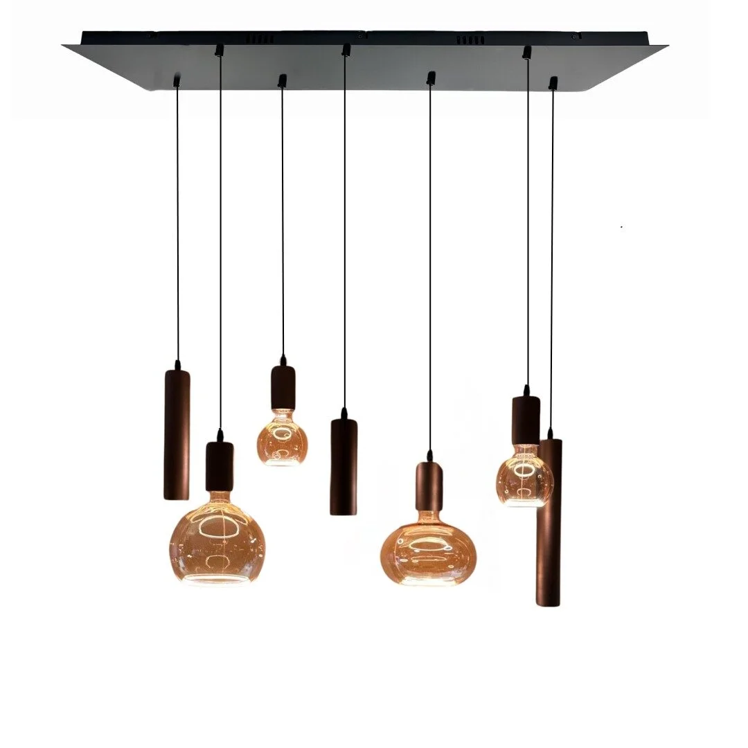 Mix and Match 1 Segula gold met Yora bruin rechthoek 140cm 7-lichts - product