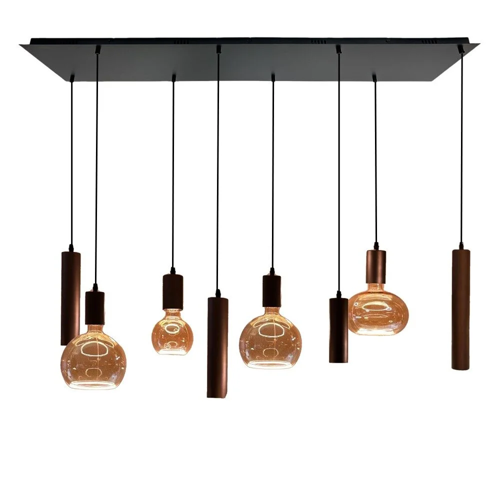 Mix and Match 55 Segula gold met Yora bruin rechthoek 140cm 8-lichts - product