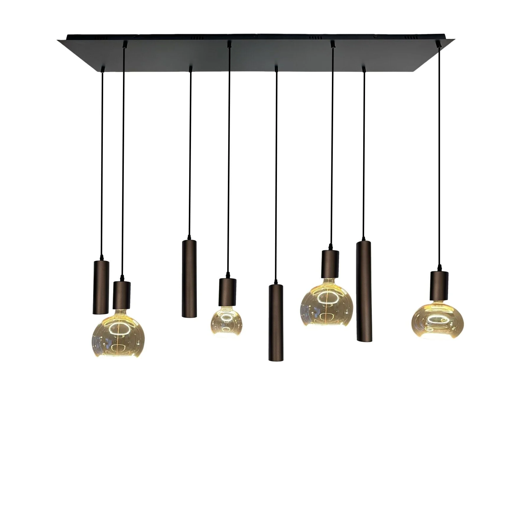 Mix and Match 55 Segula gold met Yora bruin rechthoek 140cm 8-lichts - product