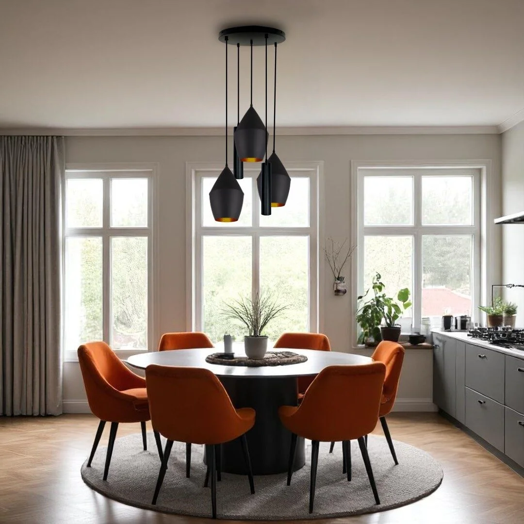 Mix and Match 65 Suzy met Yora zwart rond 40cm 5-lichts