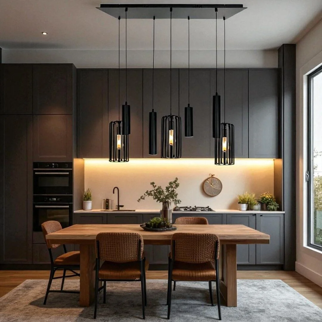 Mix and Match 83 Kaatje zwart met Yora zwart rechthoek 100 cm 7-lichts