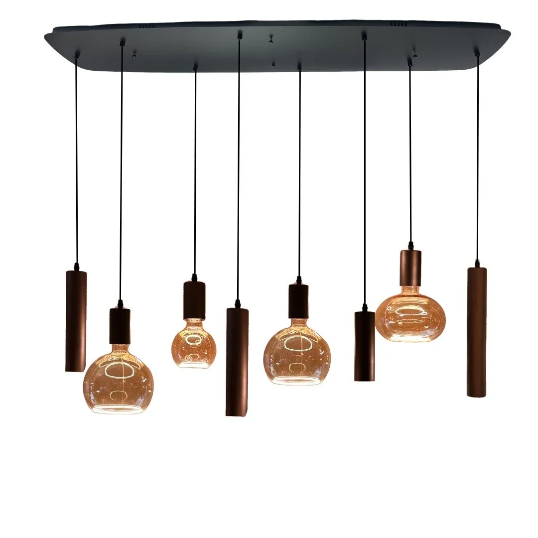 Mix and Match 86 Segula Gold met Yora bruin Deens ovaal 140cm 8-lichts --