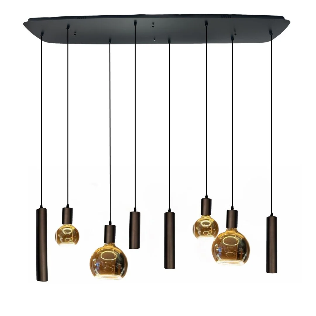 Mix and Match 87 Segula Smoke met Yora bruin Deens ovaal 140cm 8-lichts --