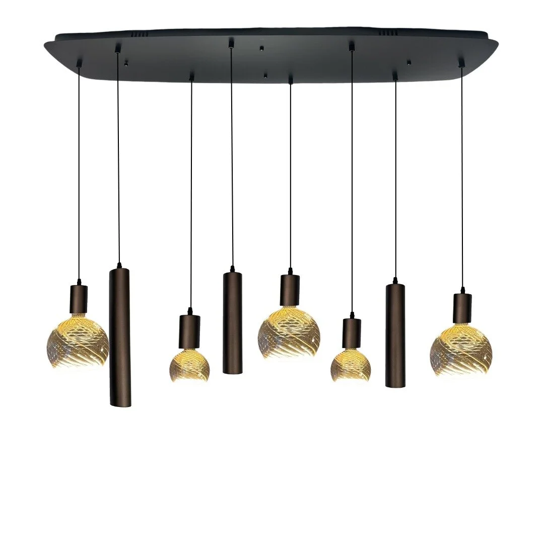 Mix and Match 88 Segula Twisted met Yora bruin Deens ovaal 120cm 8-lichts - product