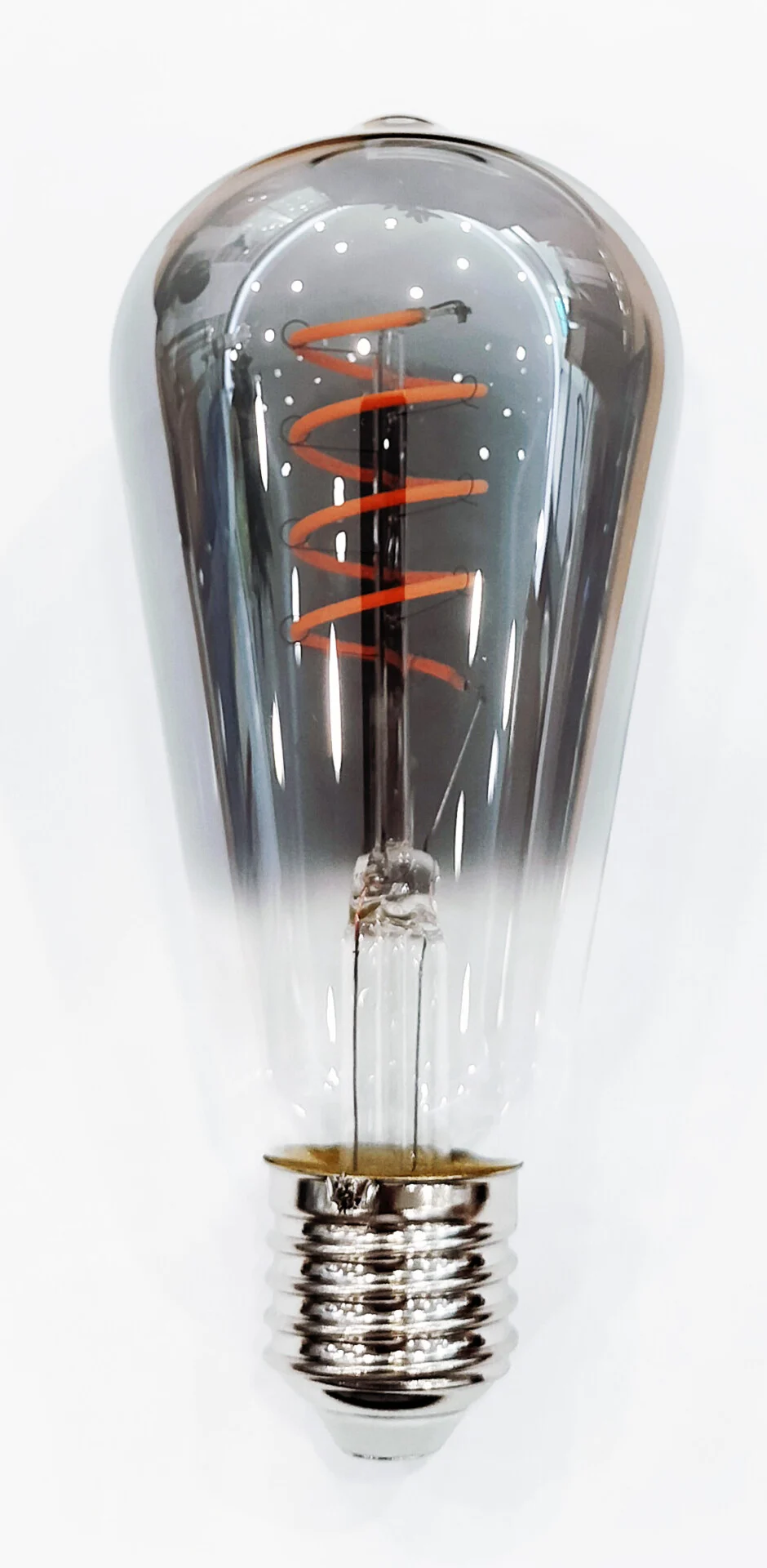 E27 dimbare LED filament lamp spiraal 6,4cm smoke 2000K