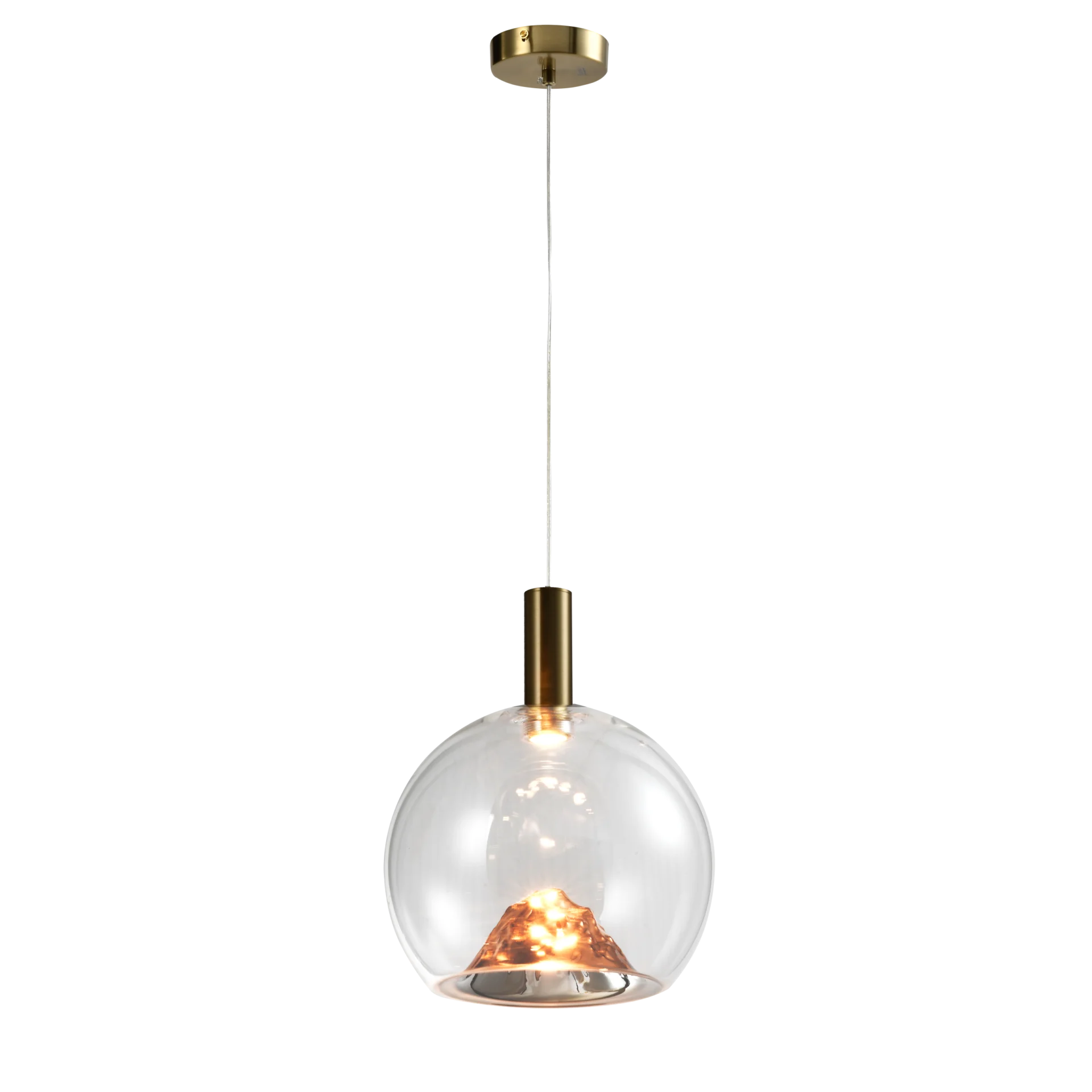 Glazen hanglamp Zazie koper