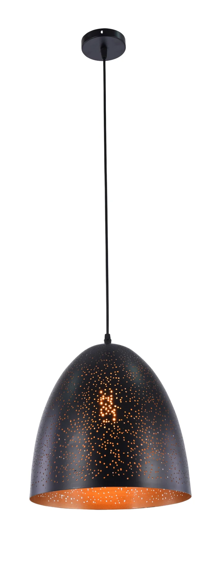 Metalen hanglamp Suus zwart en goud 30*35
